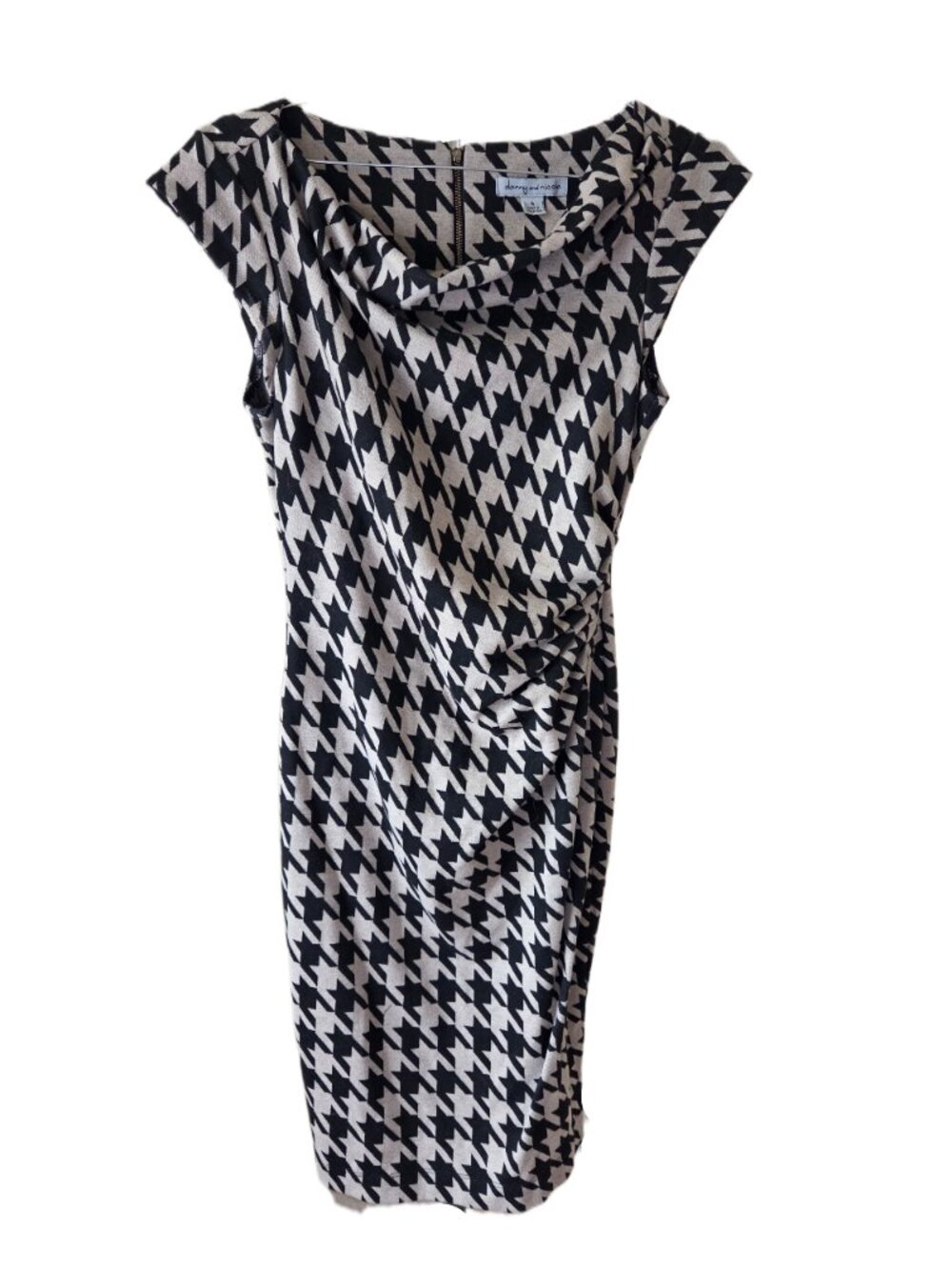 Danny and Nicole Tan & Black Patterned Sleeveless Dress